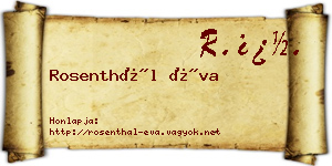 Rosenthál Éva névjegykártya